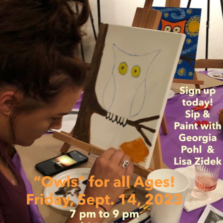 Hallet Oak Gallery’s Sip & Paint “Owl” for All Ages!